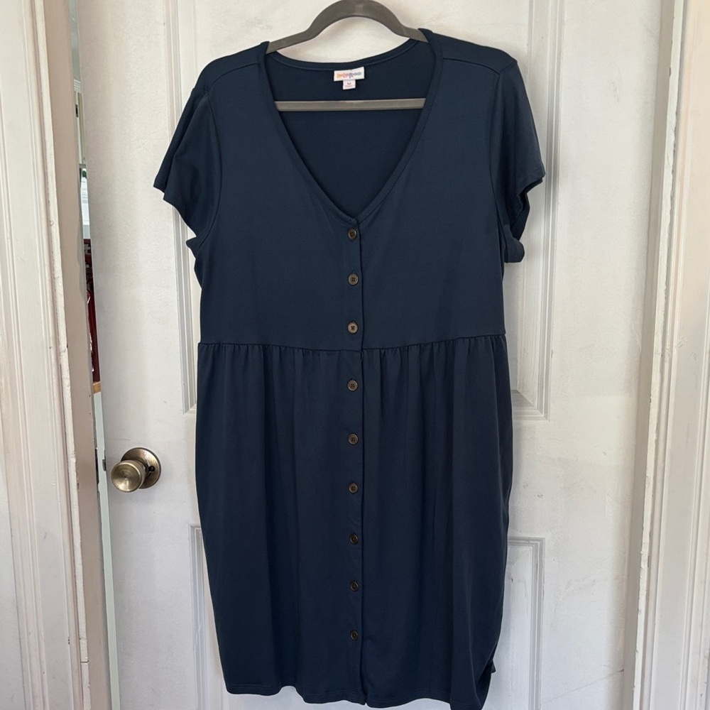 LuLaRoe blue/teal Heidi Baby doll dress - Button-Down - medium